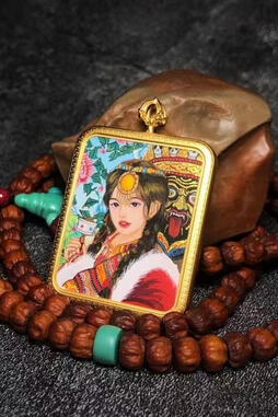 BuuuBee Art - Authentic Himalayan Thangka by Master Lin - Hand-painted with 24K Gold and Gemstones. Tibetan
