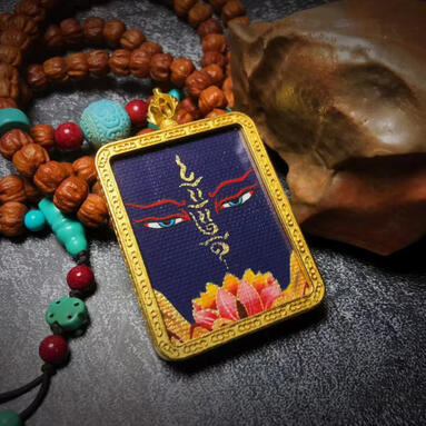 Hand-painted Thangka - 100% Mineral Pigments & 24K Gold BuuuBee Art - Authentic Himalayan Thangka by Master Lin - Hand-painted with 24K Gold and Gemstones.