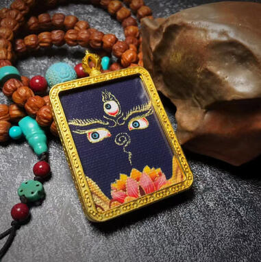 Hand-painted Thangka - 100% Mineral Pigments & 24K Gold BuuuBee Art - Authentic Himalayan Thangka by Master Lin - Hand-painted with 24K Gold and Gemstones.