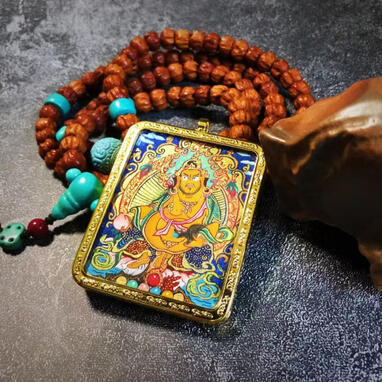 Hand-painted Thangka - 100% Mineral Pigments & 24K Gold BuuuBee Art - Authentic Himalayan Thangka by Master Lin - Hand-painted with 24K Gold and Gemstones.