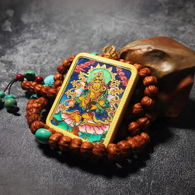 Hand-painted Thangka - 100% Mineral Pigments & 24K Gold BuuuBee Art - Authentic Himalayan Thangka by Master Lin - Hand-painted with 24K Gold and Gemstones.
