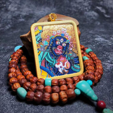 Hand-painted Thangka BuuuBee Art Buddhist Art Eastern Art BuuuBee Art - Authentic Himalayan Thangka by Master Lin - Hand-painted with 24K Gold and Gemstones.