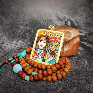 Hand-painted Thangka BuuuBee Art Buddhist Art Eastern Art BuuuBee Art - Authentic Himalayan Thangka by Master Lin - Hand-painted with 24K Gold and Gemstones.