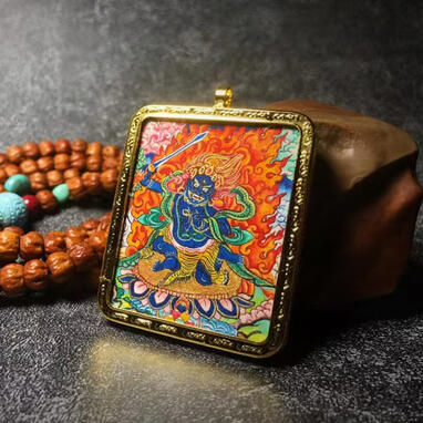 Hand-painted Thangka - 100% Mineral Pigments & 24K Gold BuuuBee Art - Authentic Himalayan Thangka by Master Lin - Hand-painted with 24K Gold and Gemstones.