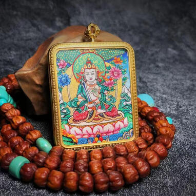 Hand-painted Thangka - 100% Mineral Pigments & 24K Gold BuuuBee Art - Authentic Himalayan Thangka by Master Lin - Hand-painted with 24K Gold and Gemstones.