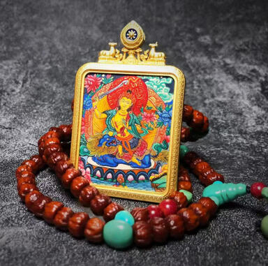 Hand-painted Thangka - 100% Mineral Pigments & 24K Gold BuuuBee Art - Authentic Himalayan Thangka by Master Lin - Hand-painted with 24K Gold and Gemstones.