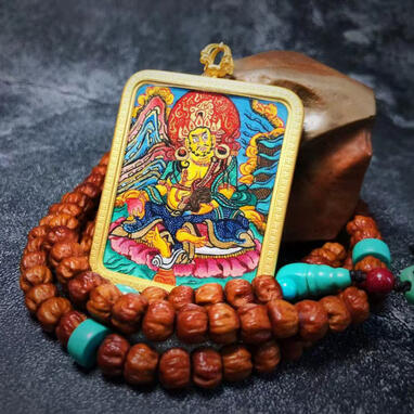Hand-painted Thangka - 100% Mineral Pigments & 24K Gold BuuuBee Art - Authentic Himalayan Thangka by Master Lin - Hand-painted with 24K Gold and Gemstones.