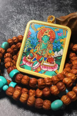 BuuuBee Art - Authentic Himalayan Thangka by Master Lin - Hand-painted with 24K Gold and Gemstones. Tibetan