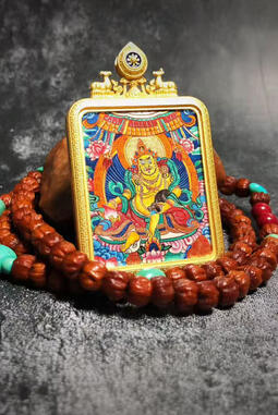 BuuuBee Art - Authentic Himalayan Thangka by Master Lin - Hand-painted with 24K Gold and Gemstones. Tibetan