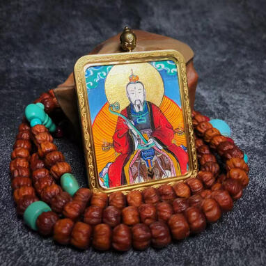 BuuuBee Art - Authentic Himalayan Thangka by Master Lin - Hand-painted with 24K Gold and Gemstones.