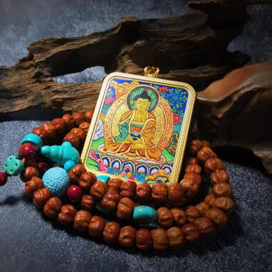 BuuuBee Art - Authentic Himalayan Thangka by Master Lin - Hand-painted with 24K Gold and Gemstones.