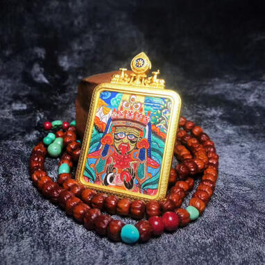 BuuuBee Art - Authentic Himalayan Thangka by Master Lin - Hand-painted with 24K Gold and Gemstones.