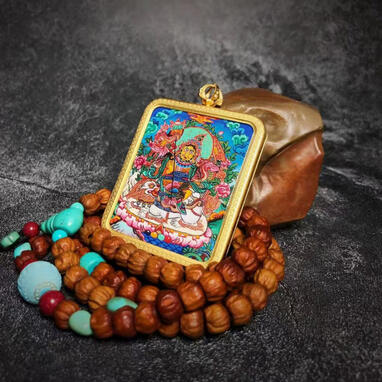 BuuuBee Art - Authentic Himalayan Thangka by Master Lin - Hand-painted with 24K Gold and Gemstones.