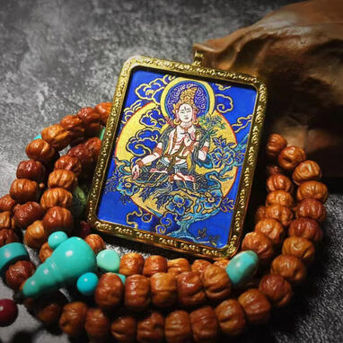 BuuuBee Art - Authentic Himalayan Thangka by Master Lin - Hand-painted with 24K Gold and Gemstones.